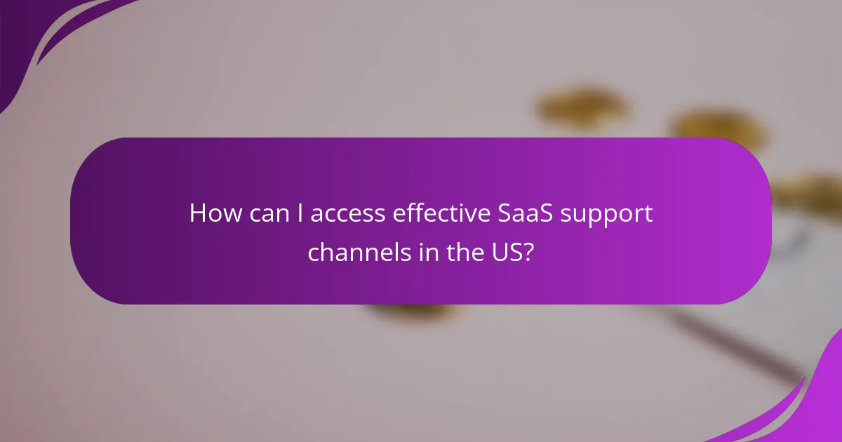 How can I access effective SaaS support channels in the US?