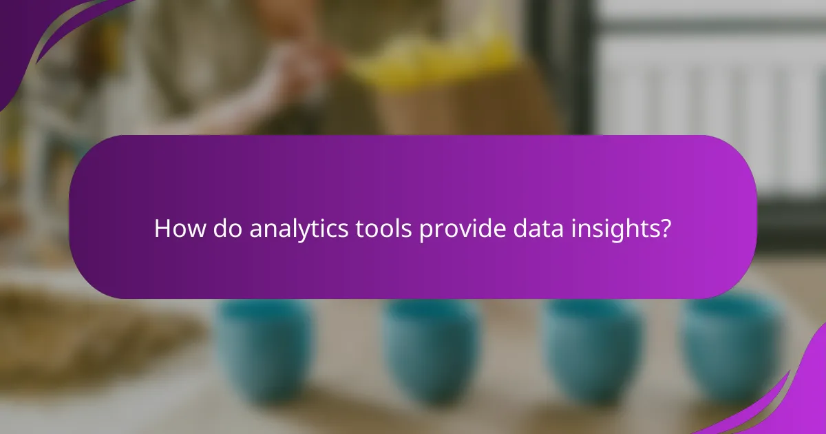 How do analytics tools provide data insights?