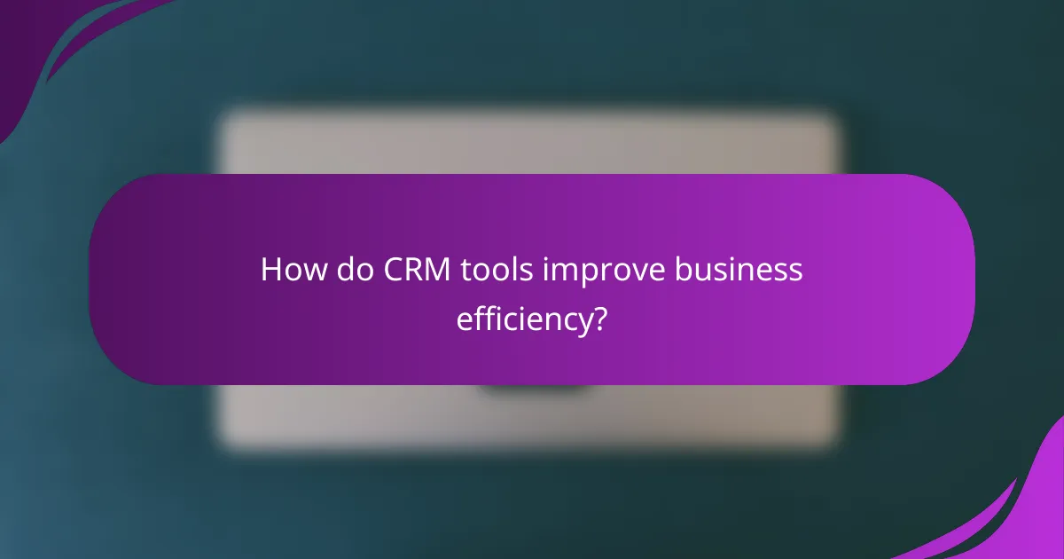 How do CRM tools improve business efficiency?