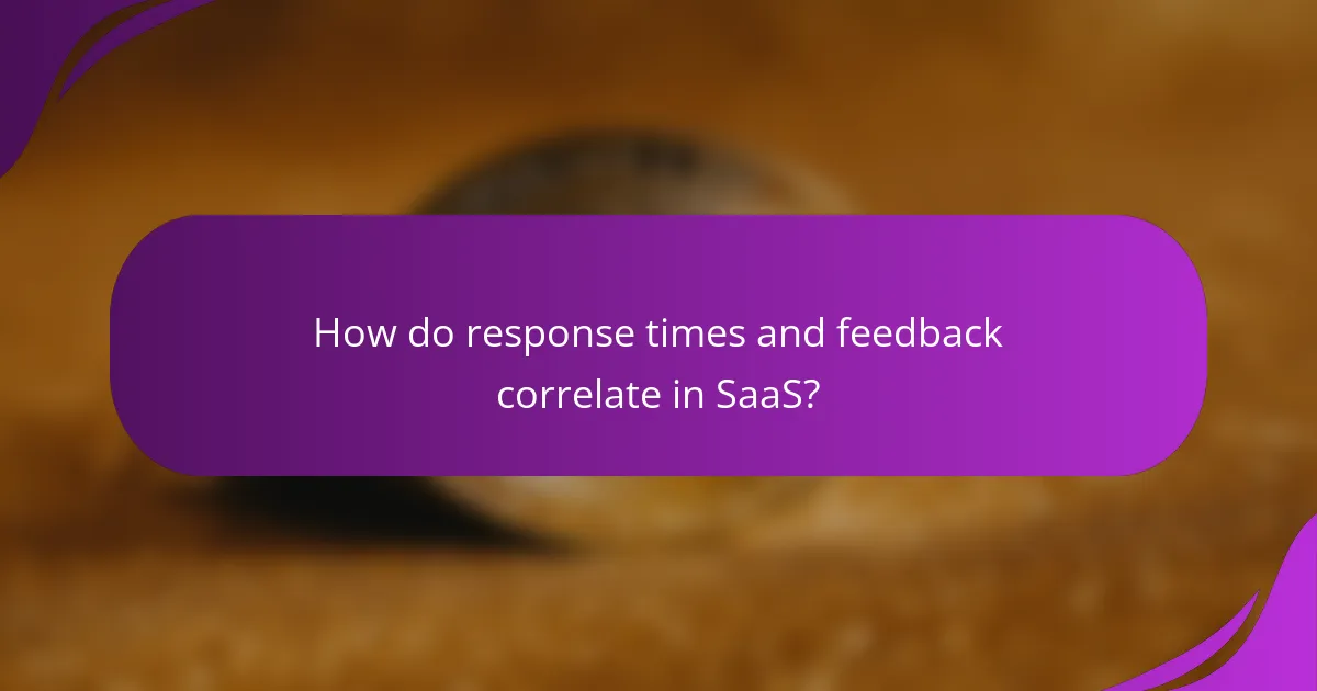 How do response times and feedback correlate in SaaS?