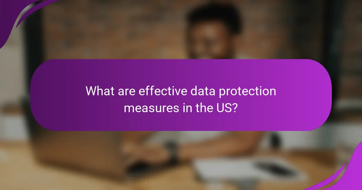 What are effective data protection measures in the US?