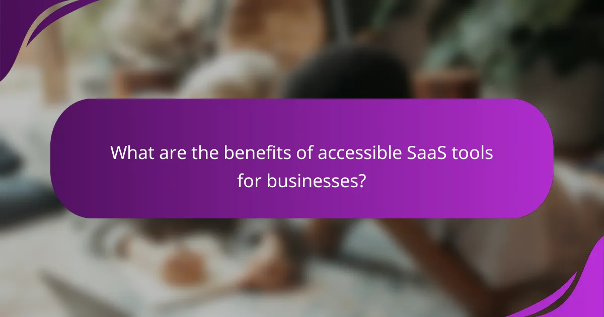 What are the benefits of accessible SaaS tools for businesses?