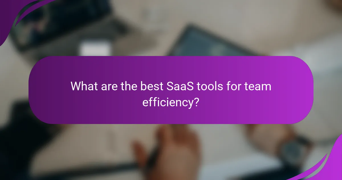 What are the best SaaS tools for team efficiency?