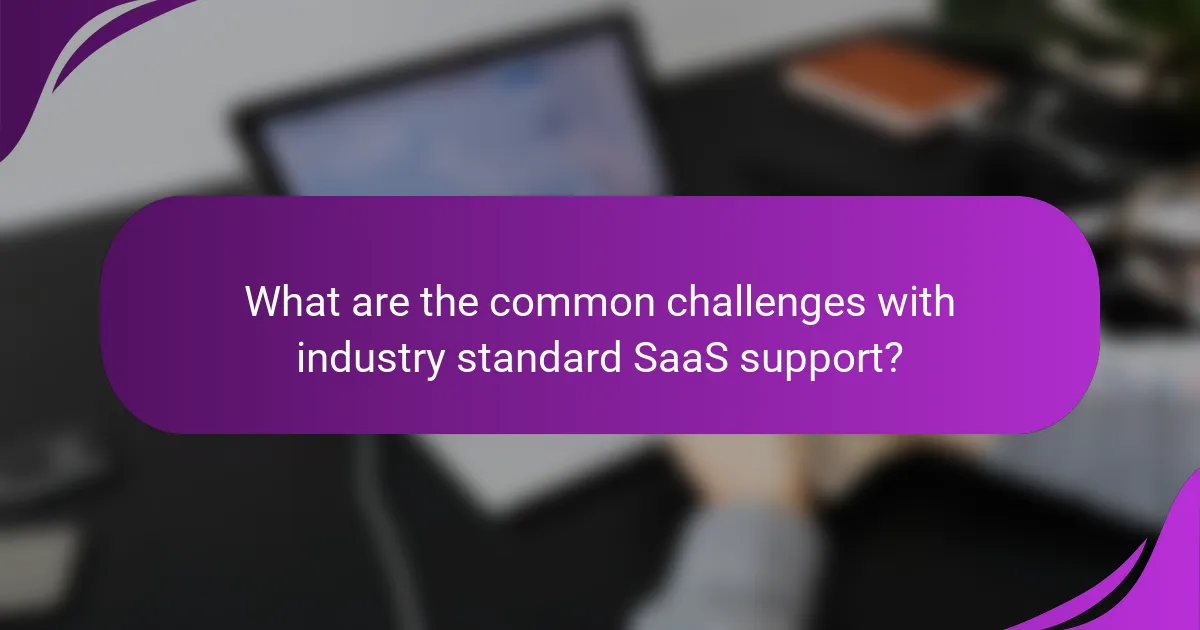 What are the common challenges with industry standard SaaS support?