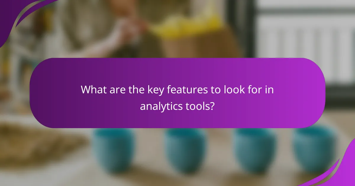 What are the key features to look for in analytics tools?