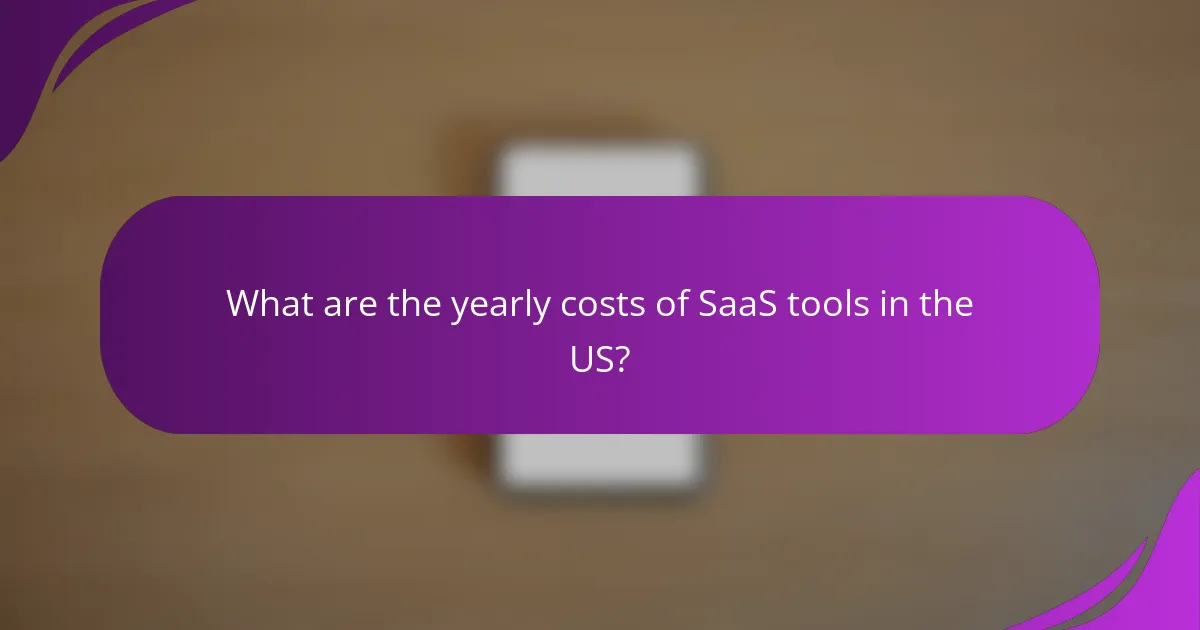 What are the yearly costs of SaaS tools in the US?