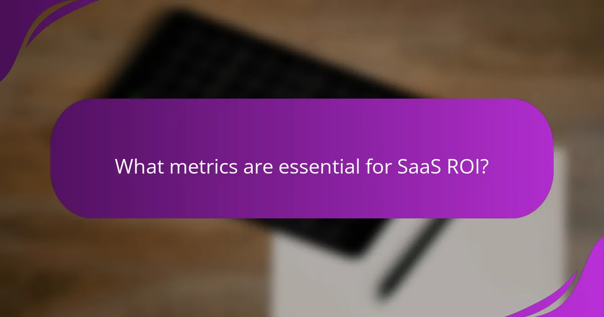What metrics are essential for SaaS ROI?